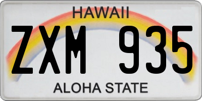 HI license plate ZXM935
