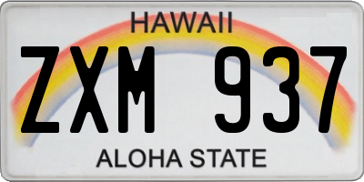 HI license plate ZXM937