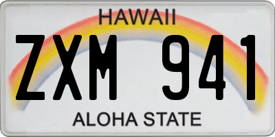 HI license plate ZXM941
