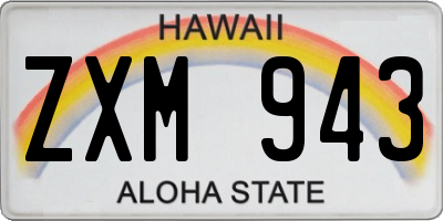 HI license plate ZXM943