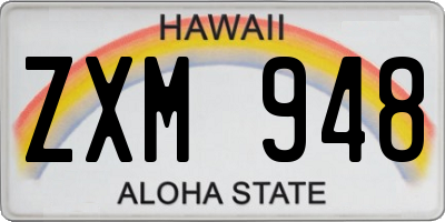 HI license plate ZXM948