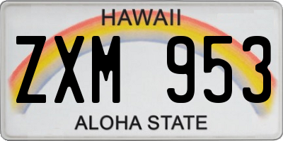 HI license plate ZXM953