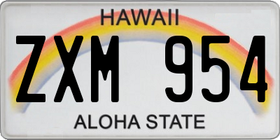 HI license plate ZXM954