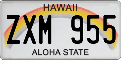 HI license plate ZXM955