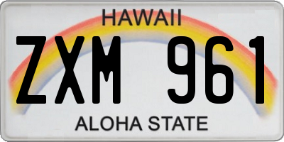HI license plate ZXM961