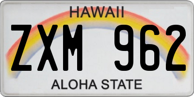 HI license plate ZXM962