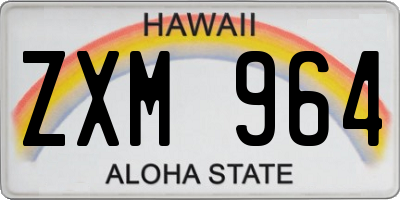 HI license plate ZXM964