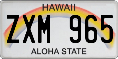 HI license plate ZXM965