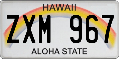 HI license plate ZXM967