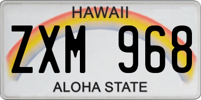 HI license plate ZXM968