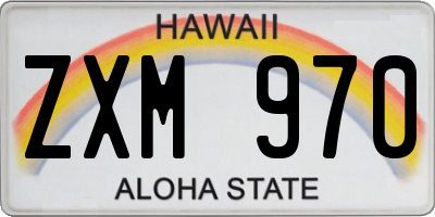 HI license plate ZXM970