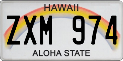 HI license plate ZXM974