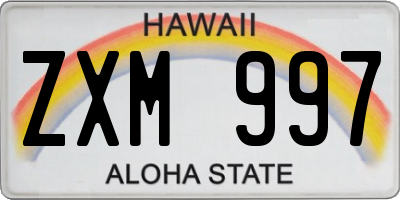HI license plate ZXM997