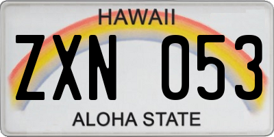 HI license plate ZXN053