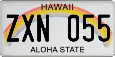 HI license plate ZXN055