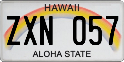 HI license plate ZXN057
