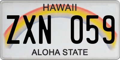HI license plate ZXN059