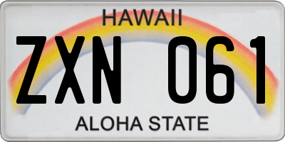 HI license plate ZXN061