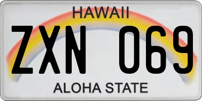 HI license plate ZXN069