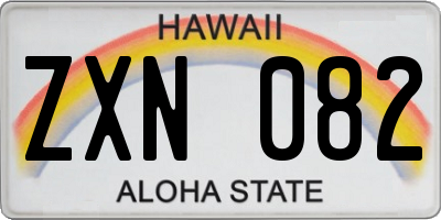 HI license plate ZXN082