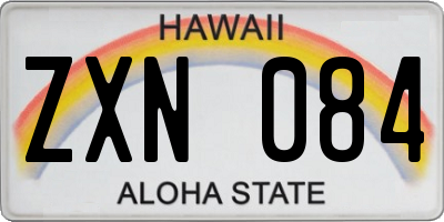 HI license plate ZXN084