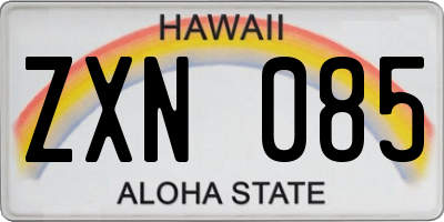 HI license plate ZXN085