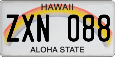 HI license plate ZXN088