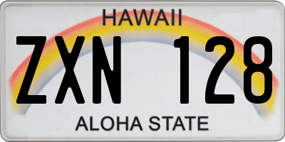 HI license plate ZXN128