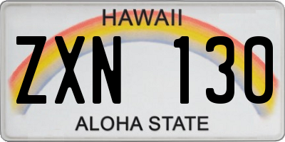 HI license plate ZXN130