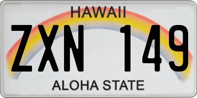HI license plate ZXN149