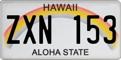 HI license plate ZXN153