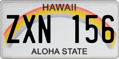 HI license plate ZXN156