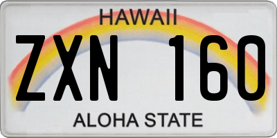 HI license plate ZXN160