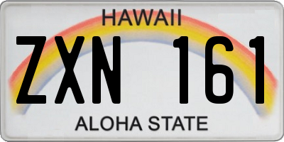 HI license plate ZXN161