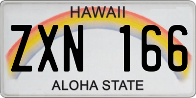 HI license plate ZXN166