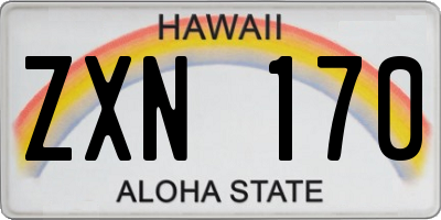 HI license plate ZXN170