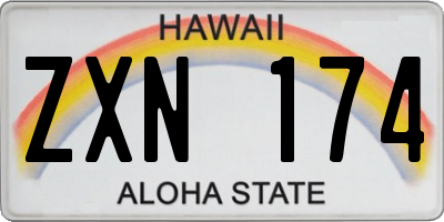 HI license plate ZXN174