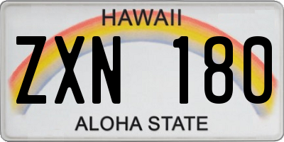 HI license plate ZXN180