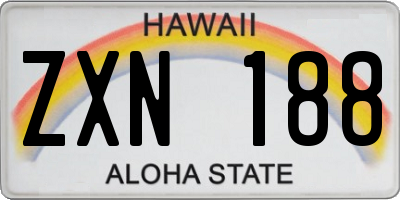 HI license plate ZXN188