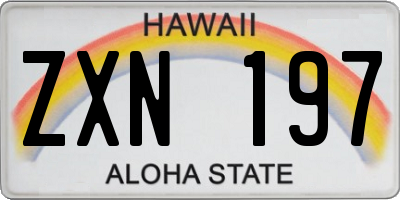 HI license plate ZXN197
