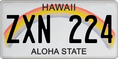 HI license plate ZXN224