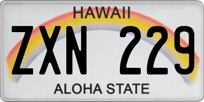 HI license plate ZXN229