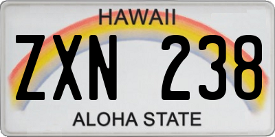 HI license plate ZXN238