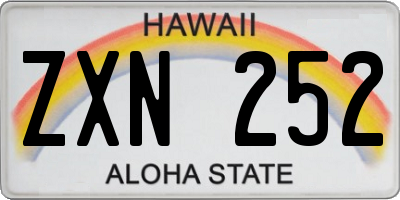 HI license plate ZXN252