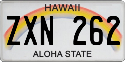 HI license plate ZXN262