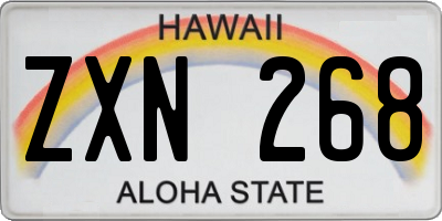 HI license plate ZXN268
