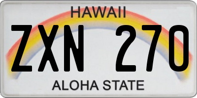 HI license plate ZXN270