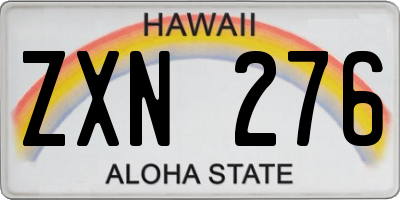 HI license plate ZXN276