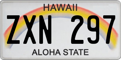 HI license plate ZXN297