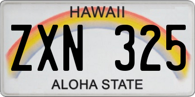 HI license plate ZXN325
